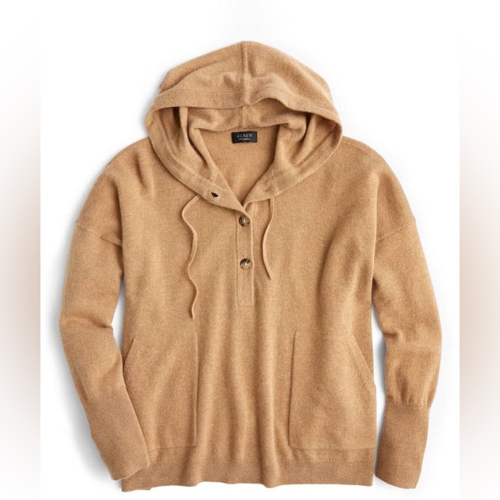 J.Crew Boyfriend Camel Cashmere Hoodie size XL